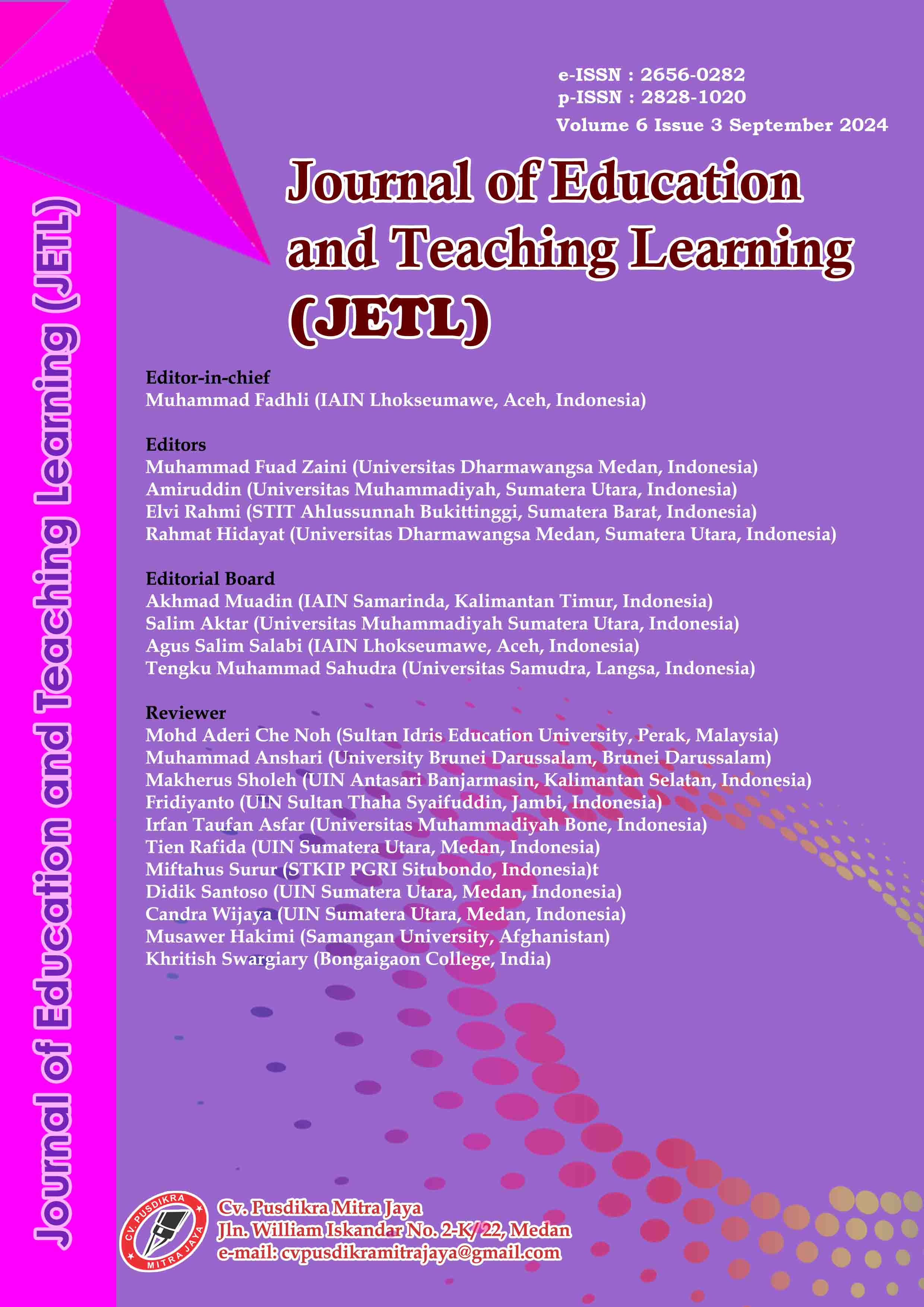 View Vol. 6 No. 3 (2024): Journal of Education and Teaching Learning (JETL)