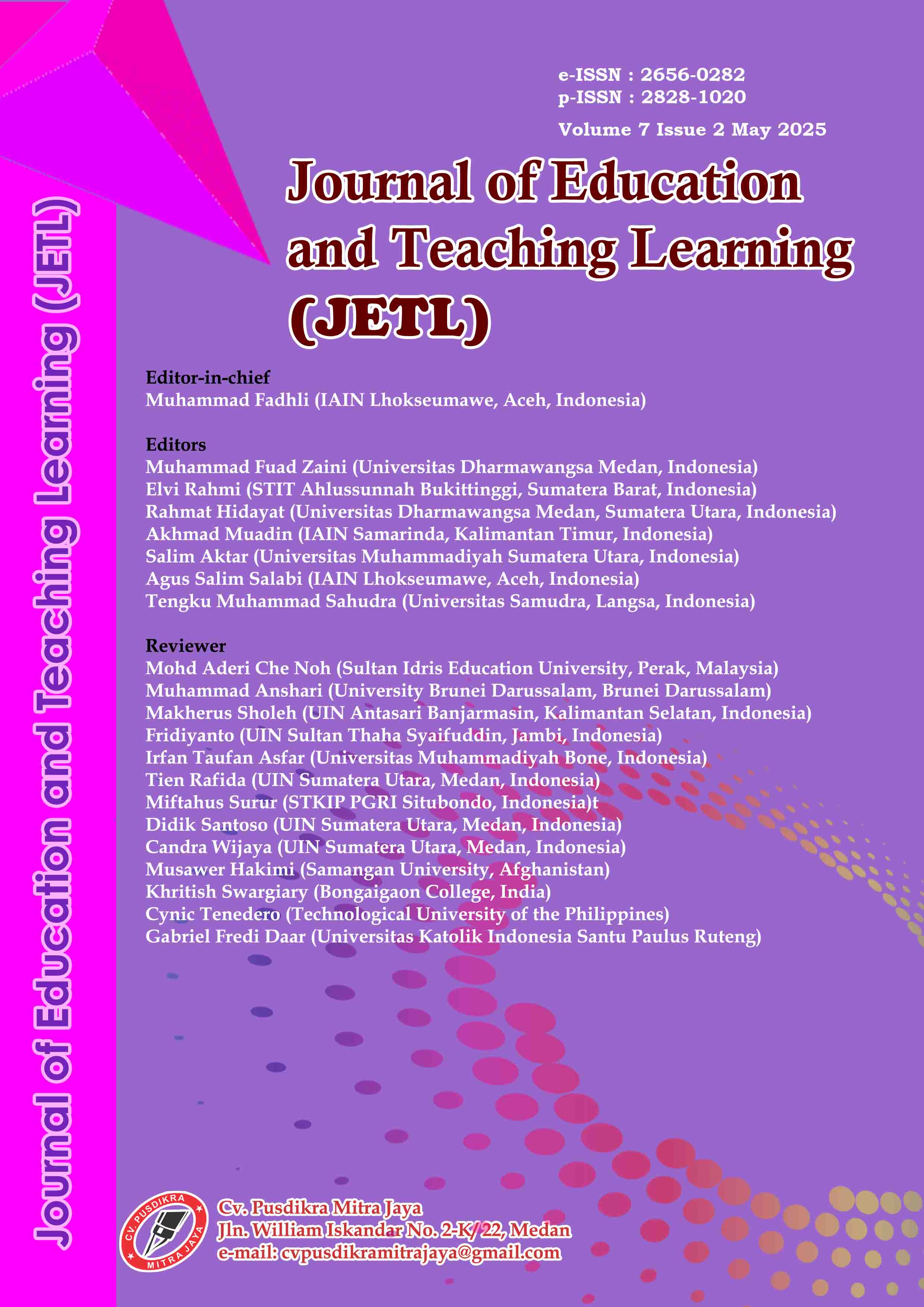 View Vol. 7 No. 2 (2025): Journal of Education and Teaching Learning (JETL)